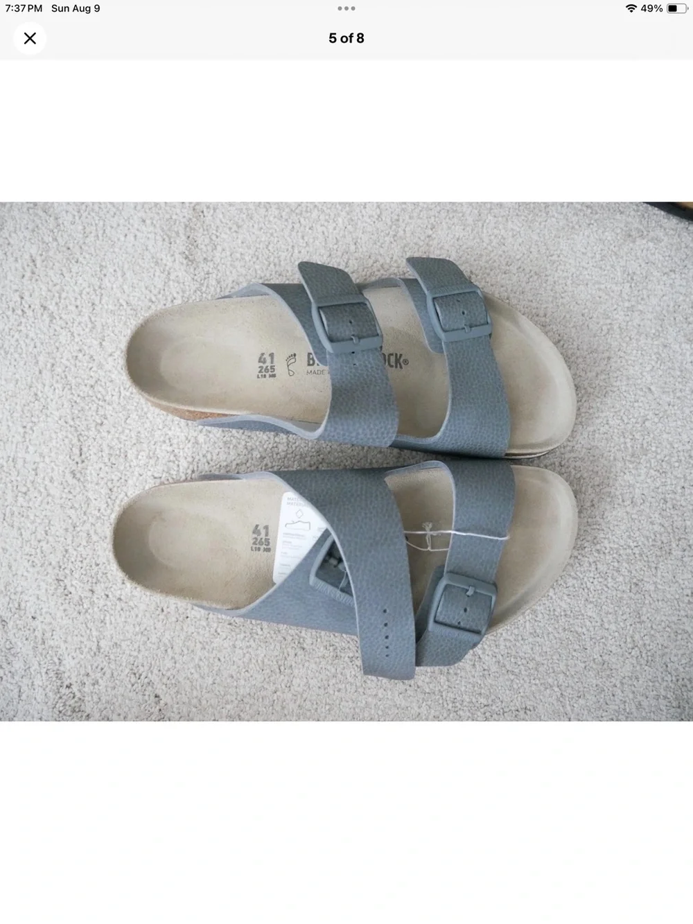 Birkenstock Arizona Sandals in Birko-Flor Desert Soil Gray size 41 New w/box!